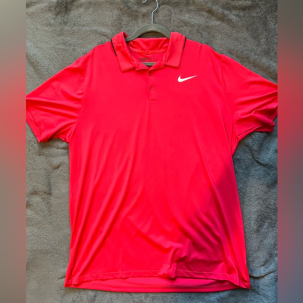 Nike Men's Golf Polo Standard Fit/XL Light Red Lighter Color then picture shows